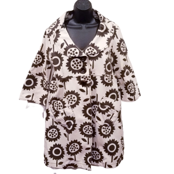 Beebop & Wally Hazel Retro Coat Brown Size Medium - Picture 1 of 6